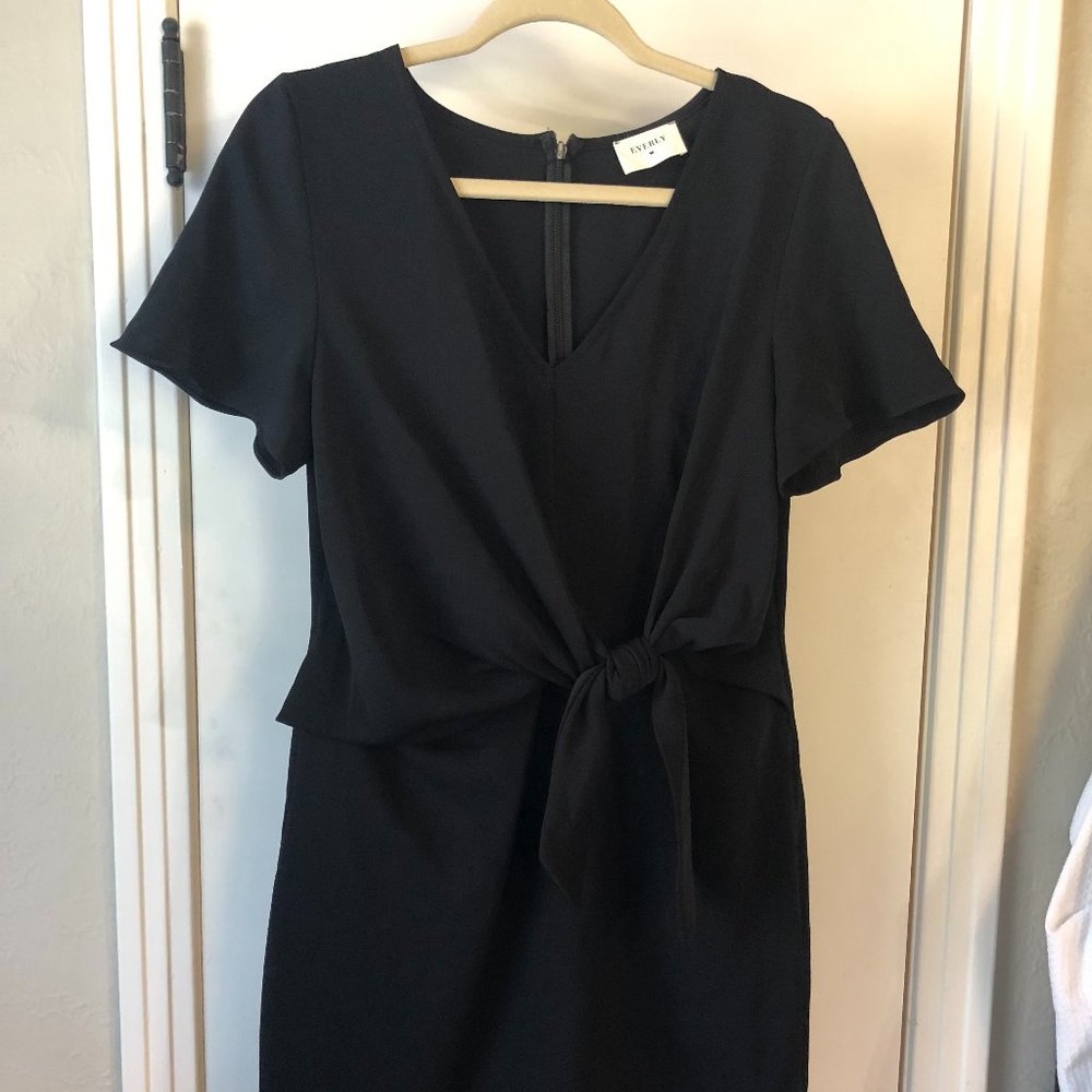 Everly Black Faux Wrap Dress - Size Medium